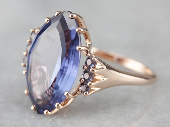 Synthetic Alexandrite Cocktail Ring
