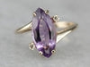Amethyst and Diamond Bypass Ring