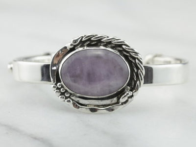Until There's A Cure, Amethyst Breast Cancer Cuff Bracelet