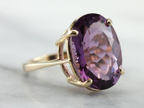 Amethyst and Yellow Gold Cocktail Ring