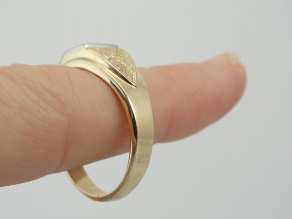 Fireman's Diamond Ring in Fine Gold