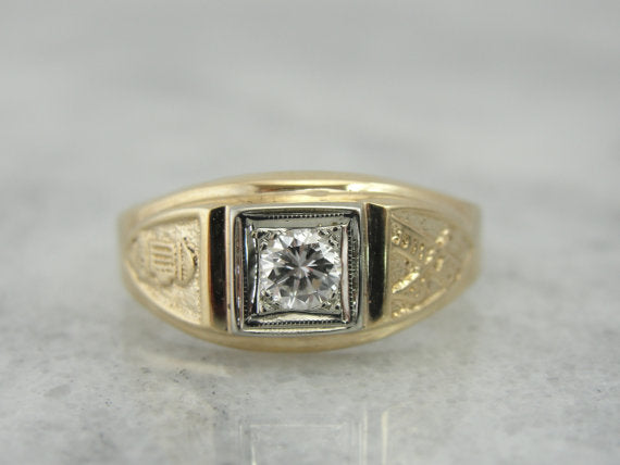 Fireman's Diamond Ring in Fine Gold