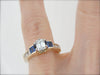 Substantial Modern Diamond Engagement Ring with Square Sapphire Accents