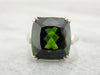 Large Green Tourmaline in Simple Ring