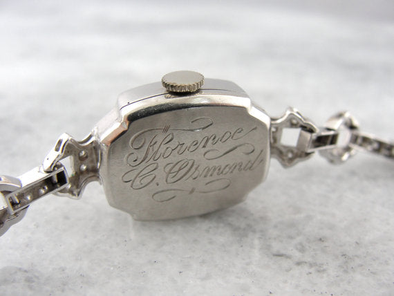 Art Deco Gruen Wrist Watch in Platinum and Diamond