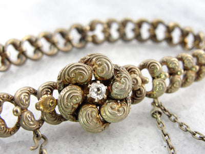 Antique Victorian Gold and Diamond Lover's Knot Bracelet