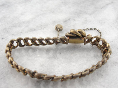 Antique Victorian Gold and Diamond Lover's Knot Bracelet