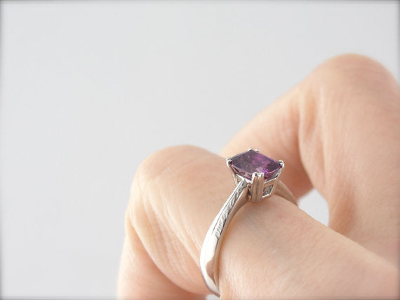 Pink Sapphire Solitaire Engagement Ring