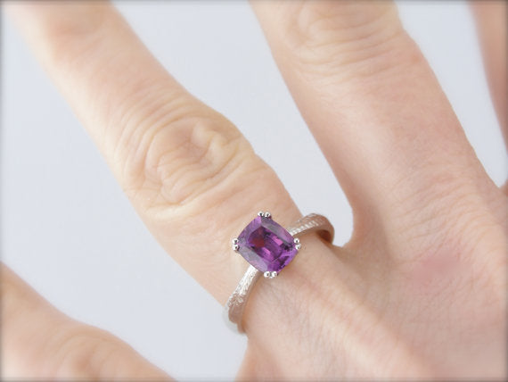 Pink Sapphire Solitaire Engagement Ring