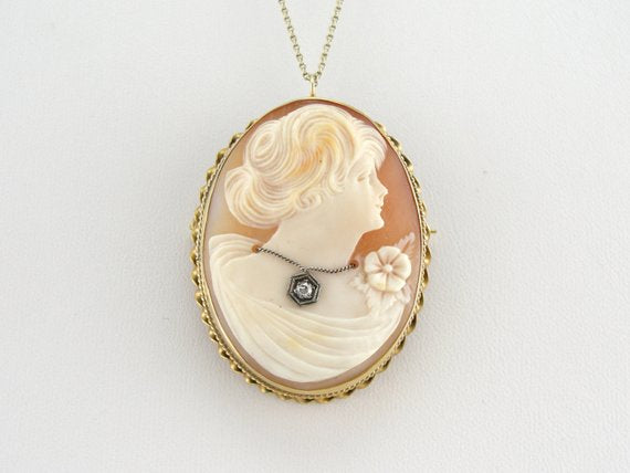 Gorgeous Gibson Girl Cameo with Diamond