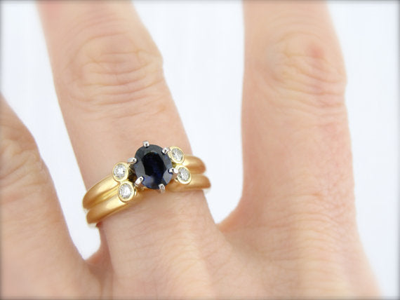 Fine Sapphire Diamond Engagement Ring
