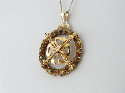 Rosy Yellow Gold Antique Masonic Pendant