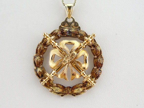 Rosy Yellow Gold Antique Masonic Pendant