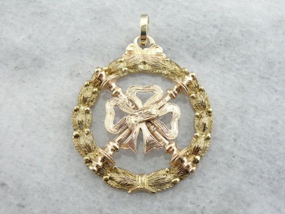 Rosy Yellow Gold Antique Mason Medal