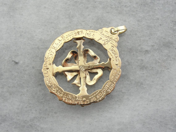 Rosy Yellow Gold Antique Mason Medal