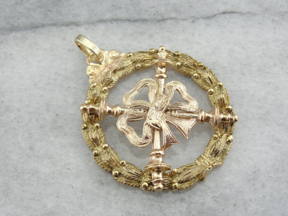 Rosy Yellow Gold Antique Mason Medal