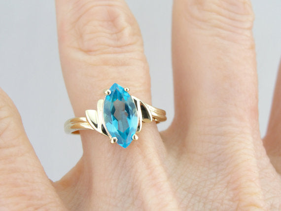 Blue Topaz Marquise Cocktail Ring