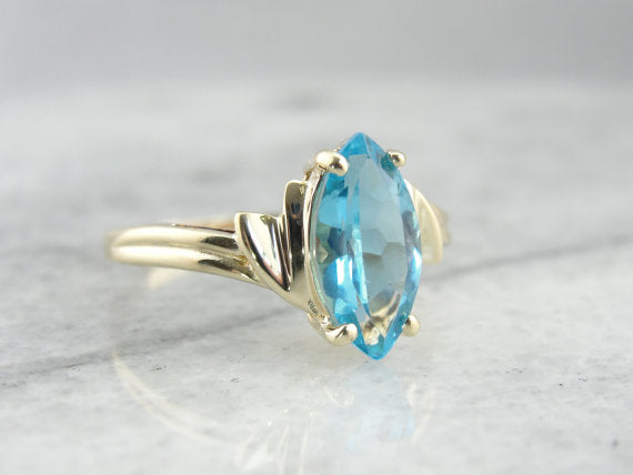 Blue Topaz Marquise Cocktail Ring