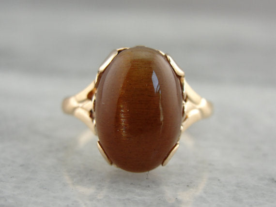 Rare African Sunstone Cocktail Ring