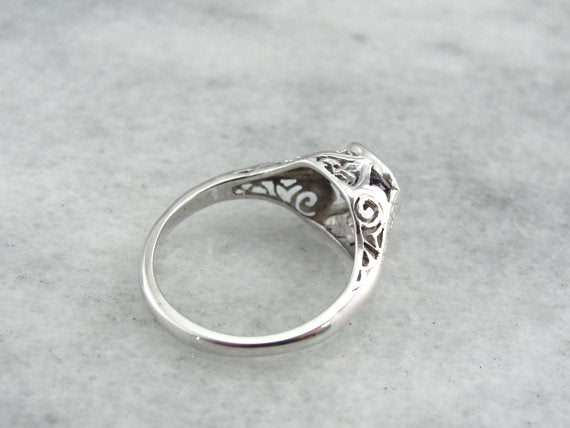 Art Deco Fine Sapphire Engagement Ring