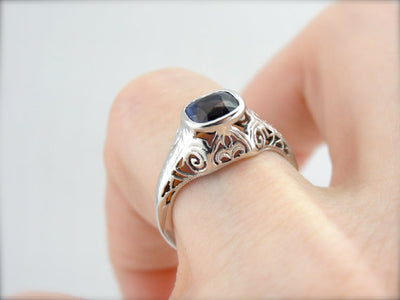 Art Deco Fine Sapphire Engagement Ring