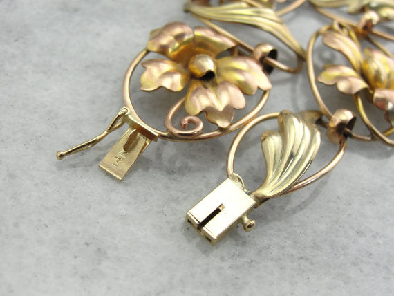 Retro Era Flower Link Bracelet