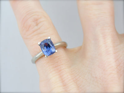 Indigo Sapphire in Simple Solitaire Engagement Ring