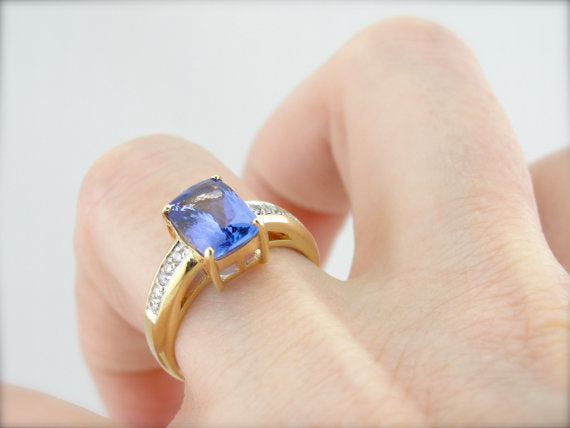 Tanzanite and Diamond Cocktail Ring