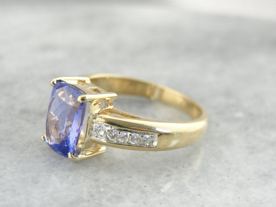 Tanzanite and Diamond Cocktail Ring