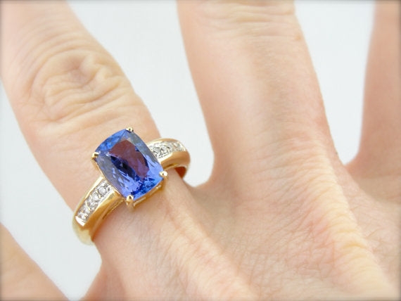 Tanzanite and Diamond Cocktail Ring