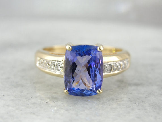 Tanzanite and Diamond Cocktail Ring