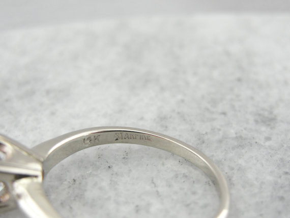 Retro Era Vintage Diamond Solitaire Engagement Ring