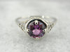 Pink Sapphire in a Classic Filigree Art Deco Engagement Ring