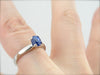 Exceptional Cobalt Blue Ceylon Sapphire in a Traditional Platinum Engagement Ring, Benchmark Quality Stone