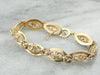 Mid-Century Flashing Faceted Oval Link Bracelet
