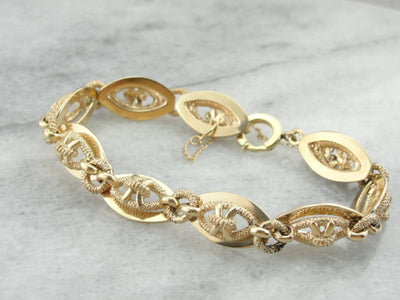 Mid-Century Flashing Faceted Oval Link Bracelet