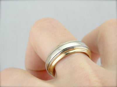 Yellow and White Gold Wedding Band