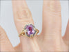 Art Nouveau Filigree Ring with Pink Sapphire