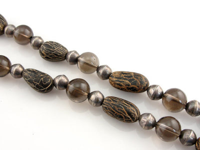 A. Elyse Designs Hindi Medallion Natural Nut Beads, Necklace