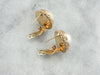 Bold and Beautiful Mabe Pearl Earrings in Fine Gold