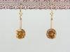 Golden Zircon Gemstones in Vintage Drop Earrings