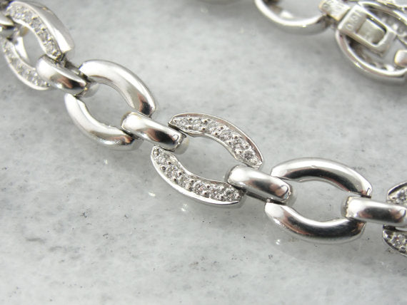 White Gold Diamond Link Bracelet
