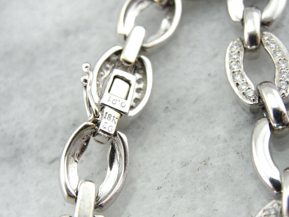 White Gold Diamond Link Bracelet