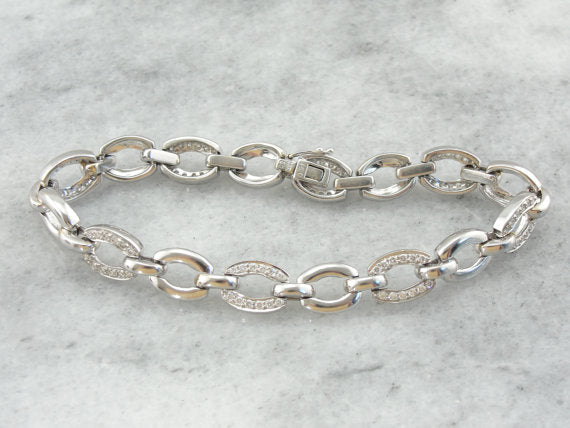 White Gold Diamond Link Bracelet