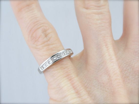 Channel Set Square Cut Diamond Band