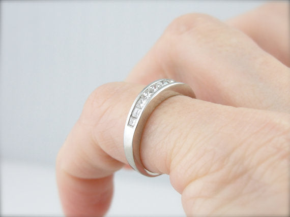 Channel Set Square Cut Diamond Band