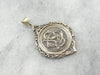 Victorian Rose Gold Pendant Fob with Ornate Monogram