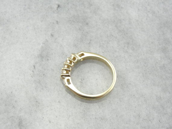 Diamond and Yellow Gold Wedding Band