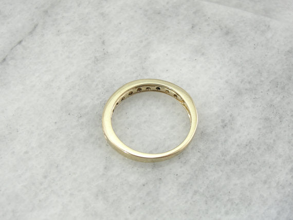Diamond Unisex Wedding Band in Yellow Gold