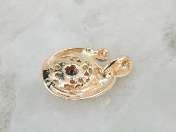 September Baby, Sapphire and Diamond Mother and Child Pendant